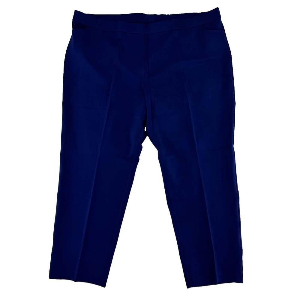 GRAVER Susan Graver Regular Status Stretch Slim Leg Ankle Pants Size 3X Blue